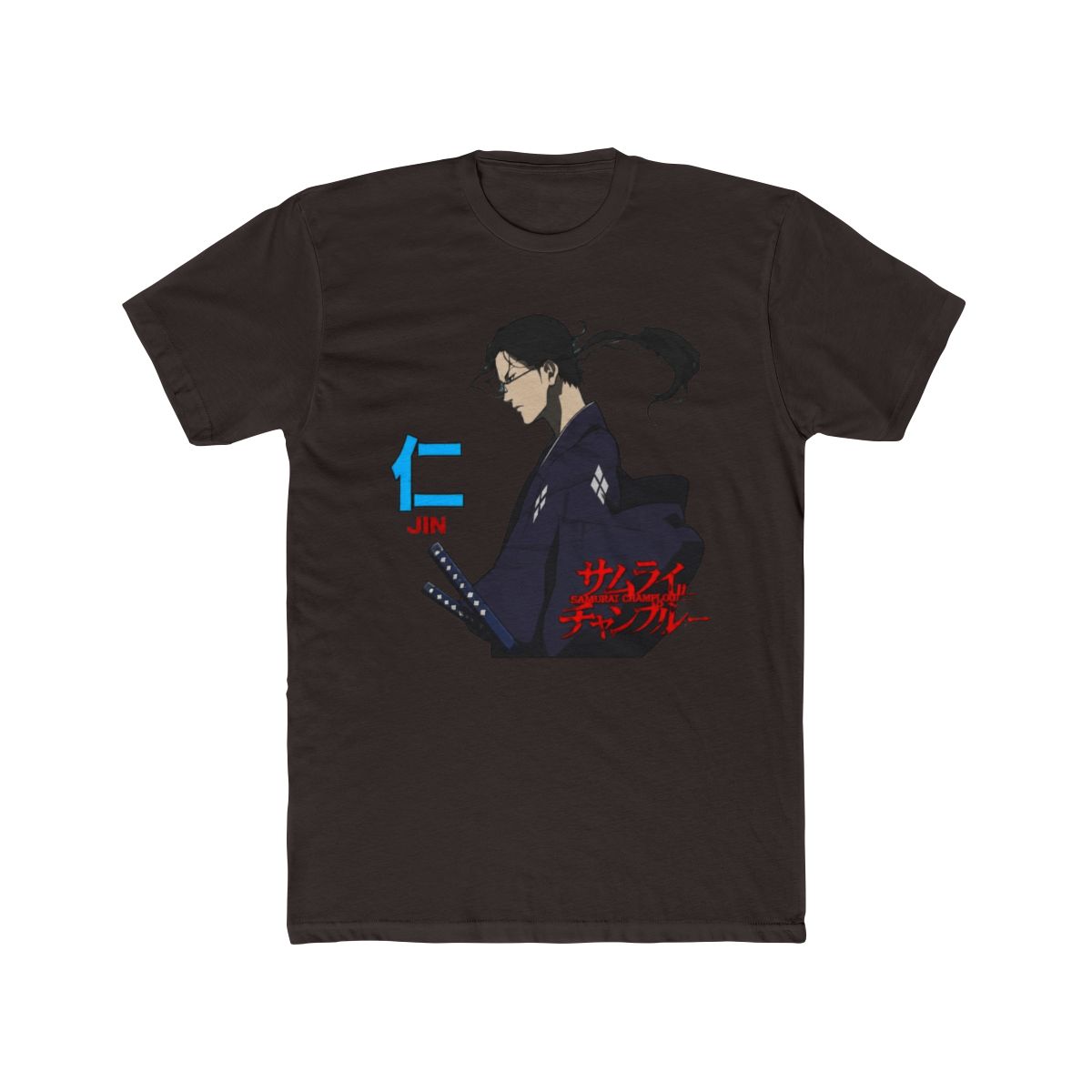 Samurai Champloo Jin, Kanji, Red Logo White T Shirt-Large - alternate angle 2, merchandise