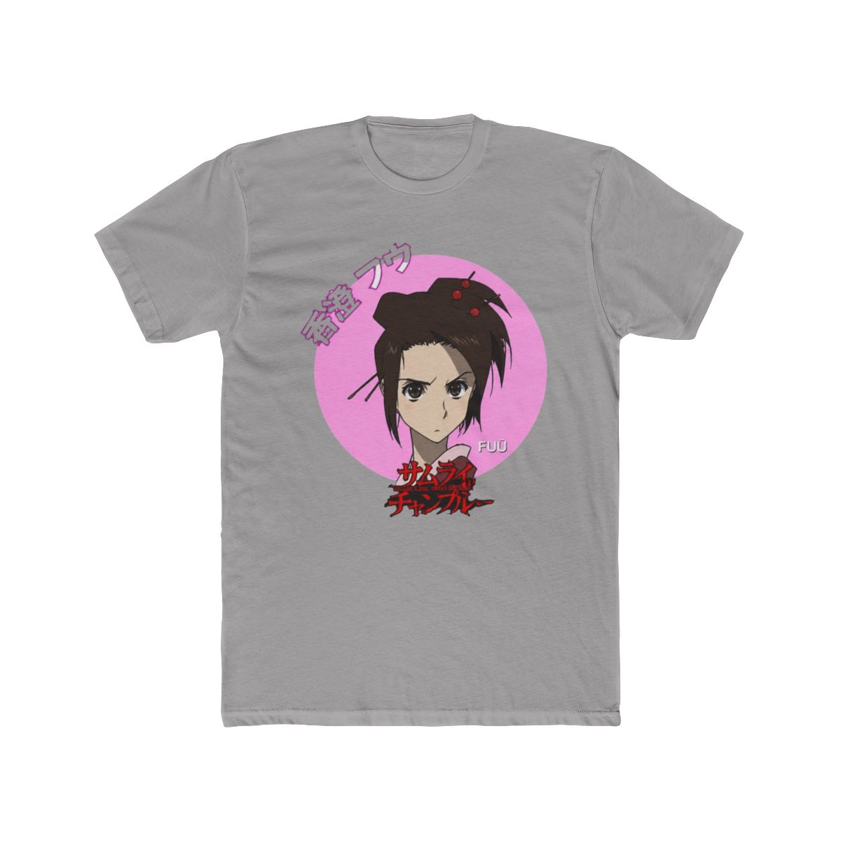 Samurai Champloo Fuu Head Kanji Logo Black Graphic T Shirt-Large - Official t-shirts merchandise