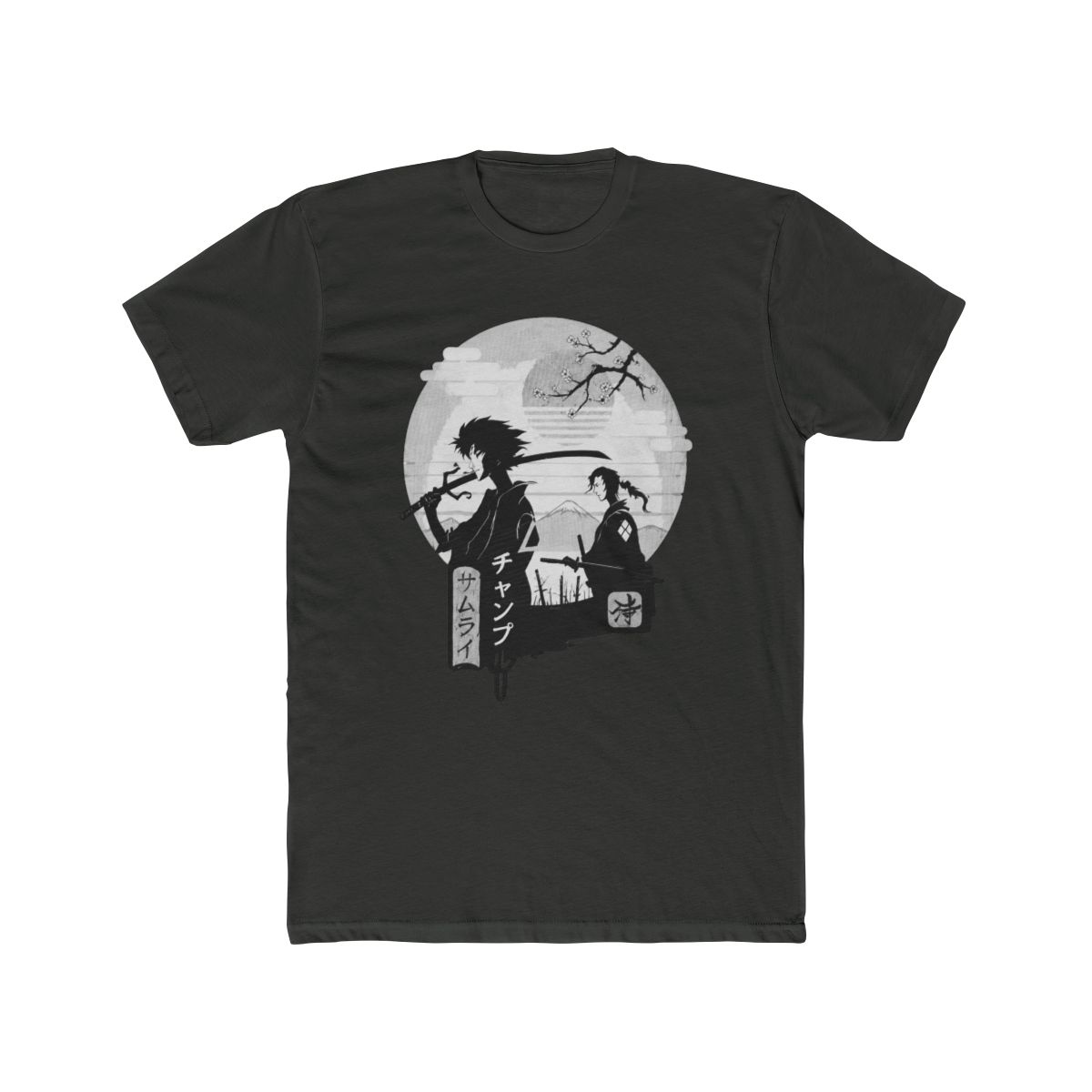 Samurai Champloo Silhouette T Shirt | Garment-Dyed Cotton Fan Art - alternate angle 5, merchandise