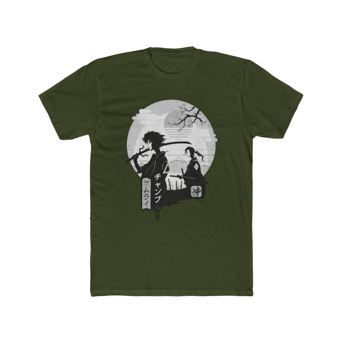 Samurai Champloo Silhouette T Shirt | Garment-Dyed Cotton Fan Art - alternate angle 4, merchandise